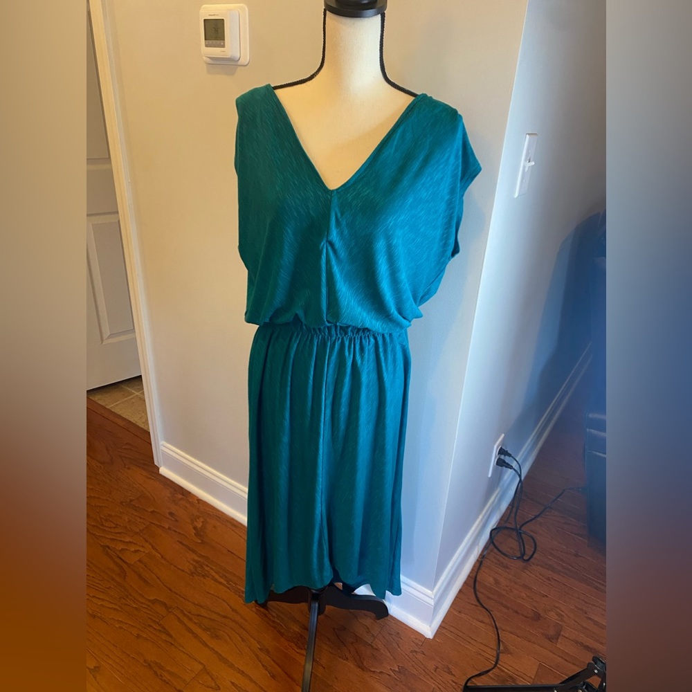 Turquoise high low dress